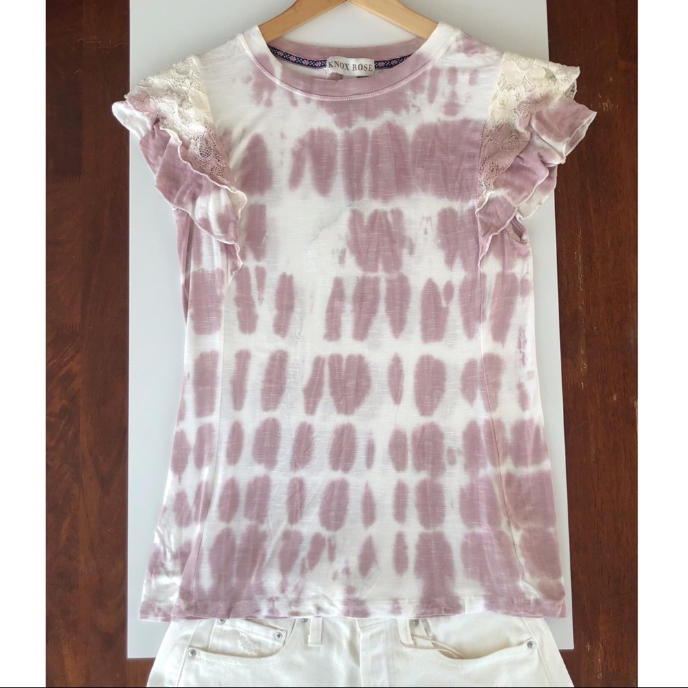 NEW Knox Rose Tie Dye Flutter Sleeve T-Shirt XS